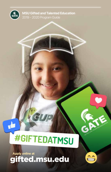 MSU Gifted And Talented Education 2019-2020 Program Guide