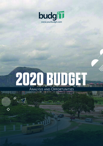 2020 Budget Analysis - Your BudgIT