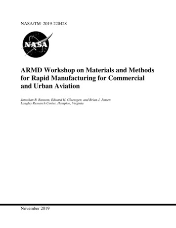 ARMD Workshop On Materials And Methods For Rapid Manufacturing For .