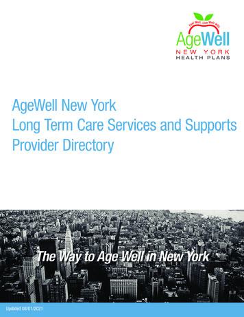 AgeWell New York Long Term Care Services And Supports Provider Directory