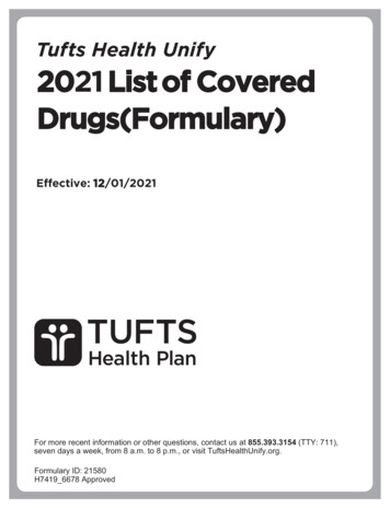 2021 Tufts Health Unify Formulary - MMITNetwork