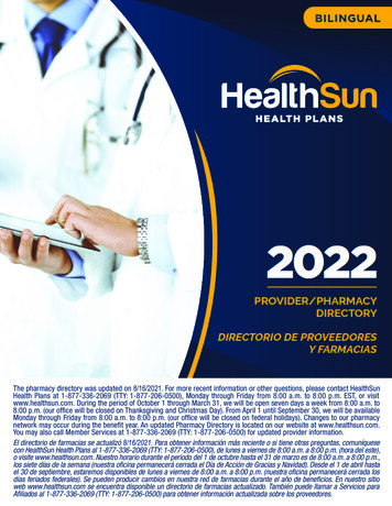 2022 HS Provider And Pharmacy Directory BILINGUAL - HealthSun