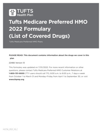 Tufts Medicare Preferred HMO 2022 Formulary (List Of Covered Drugs)