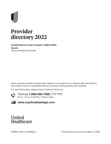 Provider Directory 2022 - Uhccommunityplan 
