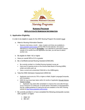 N PROGRAM APPLICATION & ADMISSION INFORMATION - Arizona Western College