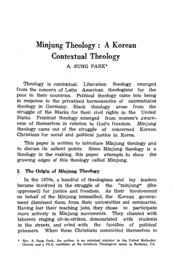 Minjung Theology : A Korean Contextual Theology
