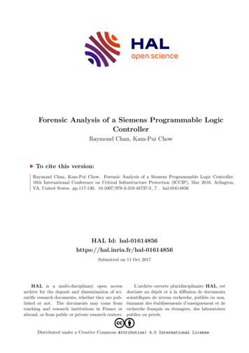 Forensic Analysis Of A Siemens Programmable Logic Controller