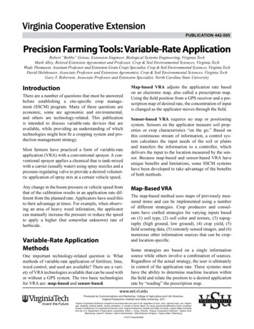 PUBLICATION 442-505 Precision Farming Tools: Variable-Rate Application