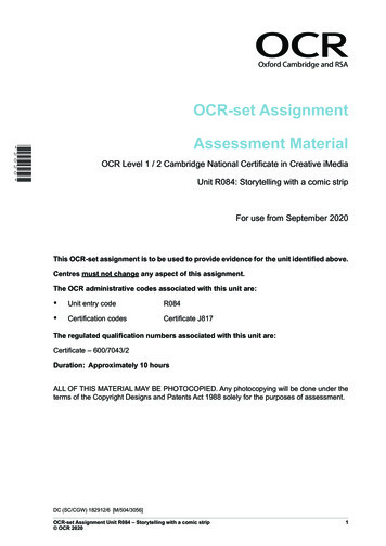 OCR-set Assignment Assessment Material