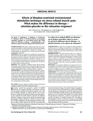 Effects Of Flotation-restricted Environmental Stimulation . - Hindawi