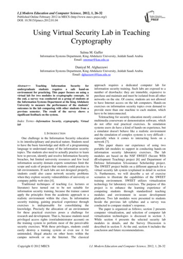 Using Virtual Security Lab In Teaching Cryptography - Kau