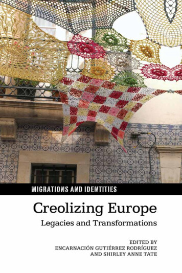 Creolizing Europe: Legacies And Transformations - OAPEN
