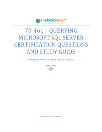 70-461 - Querying Microsoft SQL Server Certification Questions And .