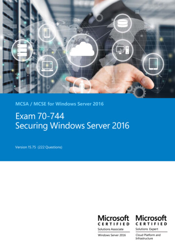 MCSA / MCSE For Windows Server 2016 Exam 70-744 Securing Windows Server .