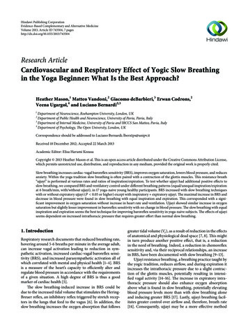 Research Article Cardiovascular And Respiratory Effect Of Yogic Slow .