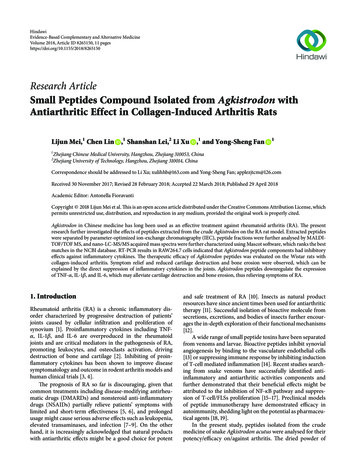 Small Peptides Compound Isolated From Agkistrodon With Antiarthritic .