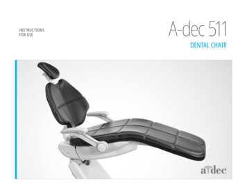 A-dec 511 Dental Chair Instructions For Use