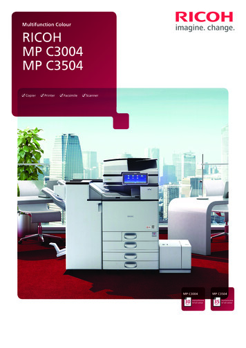 Multifunction Colour RICOH MP C3004 MP C3504 - Copier Catalog