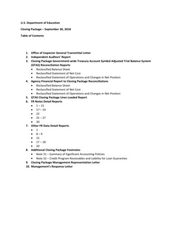 U.S. Department Of Education Table Of Contents Office Of Inspector .