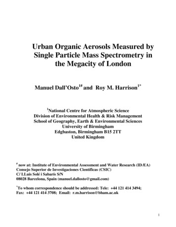 Local Organic Aerosols Measured By Single Particle Mass . - ACP