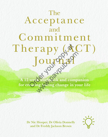 And Commitment Therapy (ACT) Journal Copy Pavpub Your