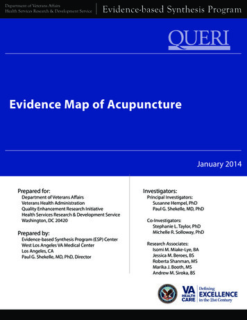 Evidence Map Of Acupuncture - Veterans Affairs