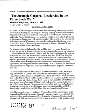 MarineLINK > The Commandant's Page > Articles 'The Strategic Corporal .