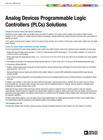 Analog Devices Programmable Logic Controllers (PLCs) Solutions