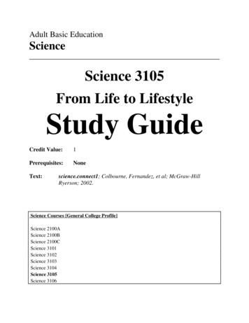 Science 3105 From Life To Lifestyle Study Guide