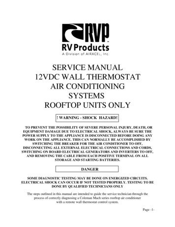 Service Manual 12vdc Wall Thermostat Air Conditioning Systems Rooftop .