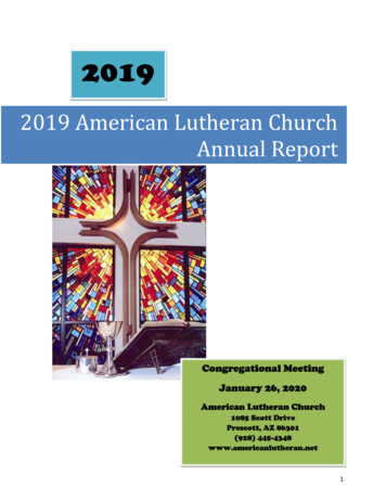 2019 American Lutheran Church Annual Report