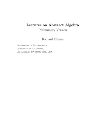 Preliminary Version Richard Elman - UCLA Mathematics