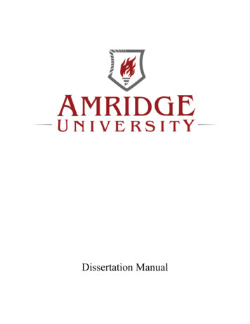 TABLE OF CONTENTS - Amridge University