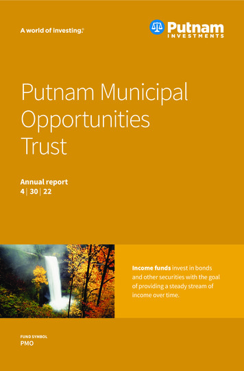 Municipal Opportunities Trust Annual Report