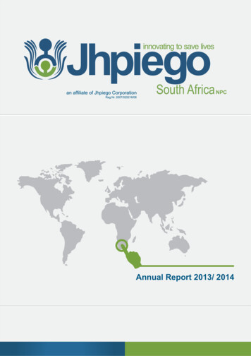Annual Report 2013/ 2014 - JPS Africa