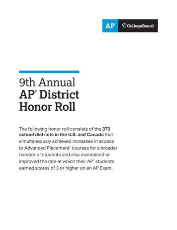9th Annual AP District Honor Roll - AP Central