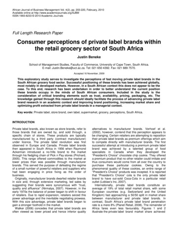 Consumer Perceptions Of Private Label Brands Within The Retail Grocery .