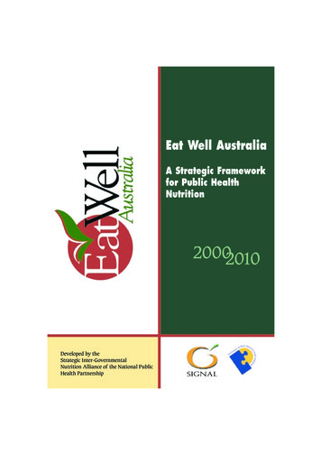 A Strategic Framework For Public Health Nutrition