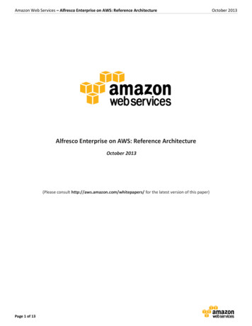 Alfresco Enterprise On AWS: Reference Architecture