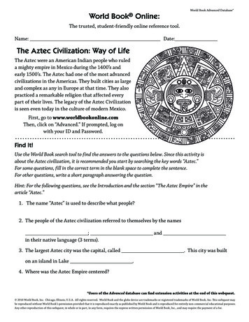 World Book Online: The Aztec Civilization: Way Of Life