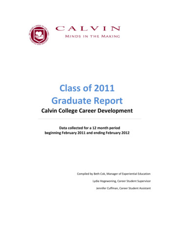 Class Of 2011 Graduate Report - Calvin University