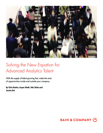 Solving The New Equation For Advanced Analytics Talent - Bain & Company