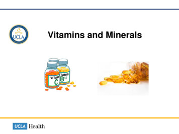 Vitamins And Minerals - University Of California, Los Angeles