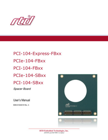 PCI-104-Express-FBxx PCIe-104-FBxx PCI-104-FBxx PCIe-104-SBxx PCI . - RTD