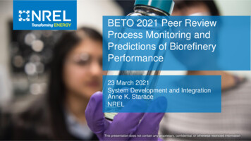 Process Monitoring And Predictions Of BioRefinery Performance