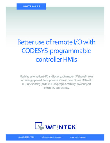 Better Use Of Remote I/O With CODESYS-programmable Controller HMIs