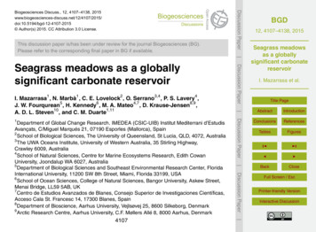Seagrass Meadows As A Globally Significant Carbonate Reservoir