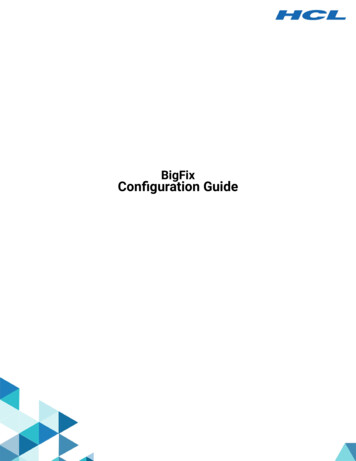 BigFix Configuration Guide - HCL Product Documentation