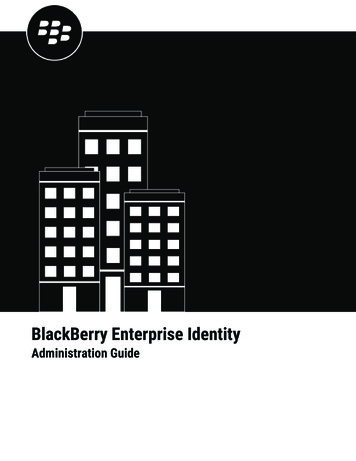 BlackBerry Enterprise Identity Administration Guide