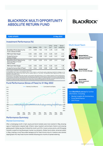 BlackRock Multi-Opportunity Absolute Return Fund Update
